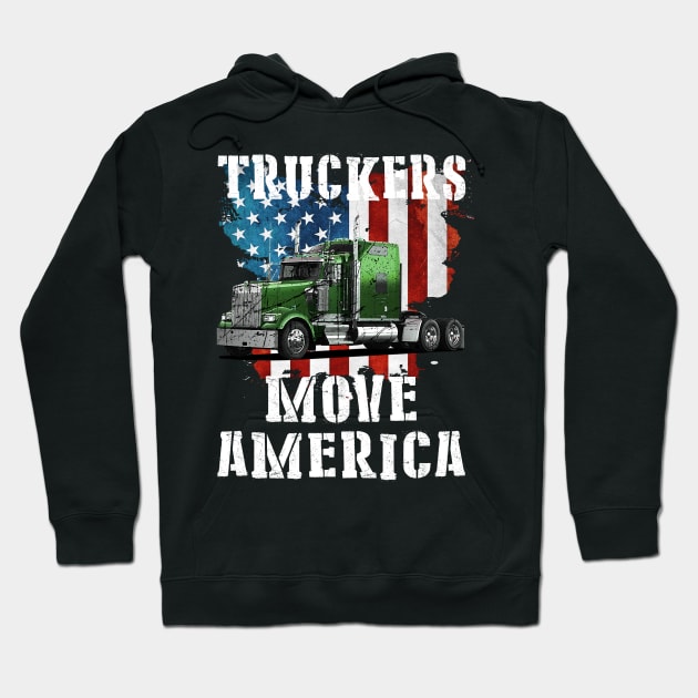 Trucker American Flag Truck Driver Shirt Truck Driver Hoodie by TeeAbe